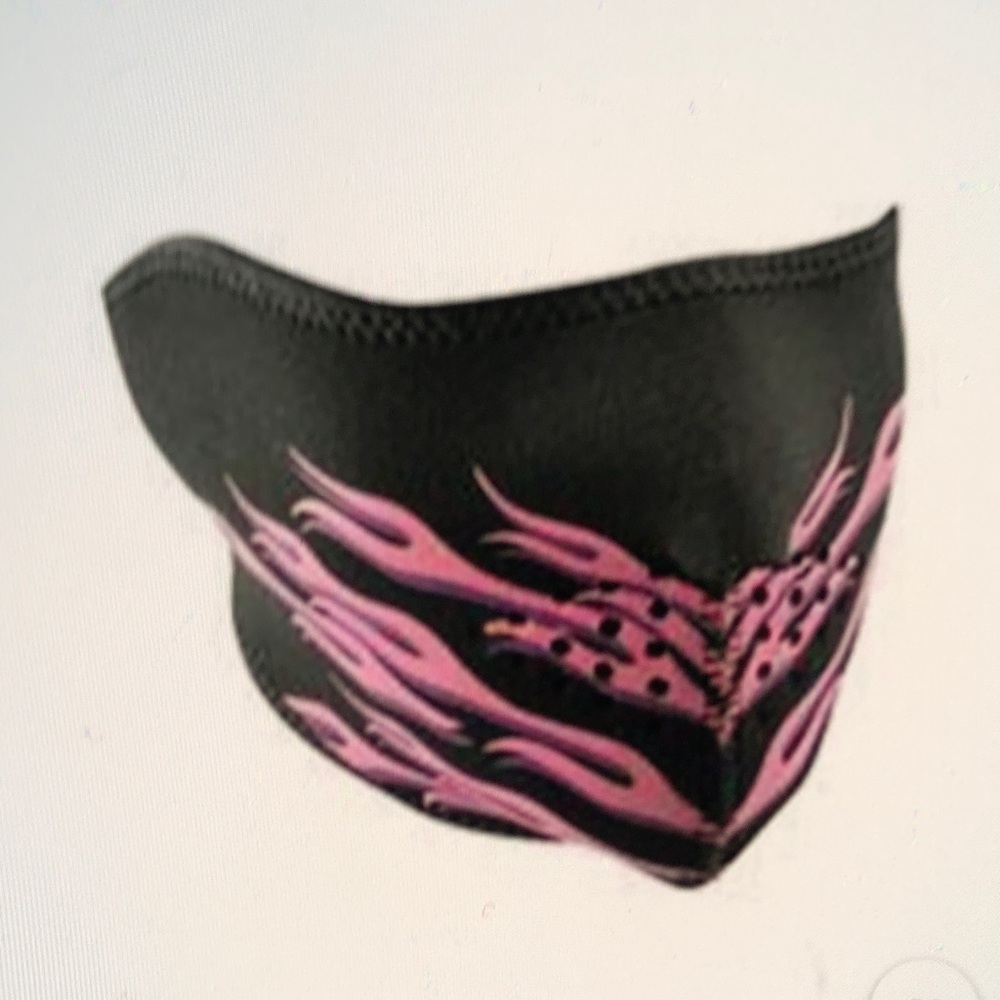 Neoprene Half Mask - Black with Pink Flame Unisex